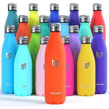 MIKAMEE Botella de Agua Acero Inoxidable 350/500/650/750ml | Aislamiento de Vacío de Doble Pared airBottle | sin bpa Botella termica | Mantiene 24h frías/12h Calientes | para Niños, Deporte, Oficina