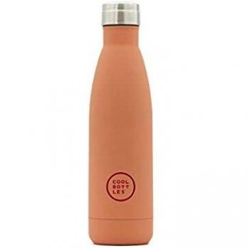 Cool Bottles - Botella de Agua de Acero Inoxidable - 500 ml - Pastel Coral - 26,5 x 7 cm - Botella Térmica Hermética - Bebidas Frías 24 Horas y Calientes 12 Horas - Doble Pared - Libre de BPA