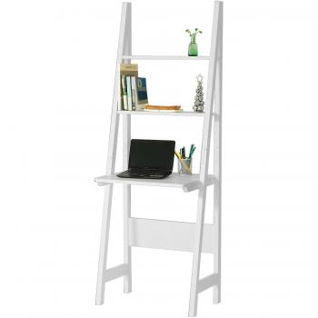 SoBuy® Mesa de Ordenador con Estante Integrado, Estanterias librerias, Estanterias de diseño, Blanco, FRG60-W, ES