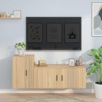 Set de Muebles para TV 2 Piezas en Madera Contrachapada Color Roble Sonoma