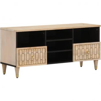 Mueble de TV madera maciza de mango 100x33x46 cm vidaXL Marrón