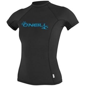 ONEILL WETSUITS O'Neill - Camiseta de Neopreno para Mujer con protección UV, Manga Corta, Cuello Redondo Negro Negro Talla:Extra-Small
