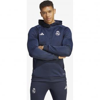 Sudadera de hombre Real Madrid CF 2023-2024 adidas, color negro, talla L, diseñada para entrenamiento de fútbol