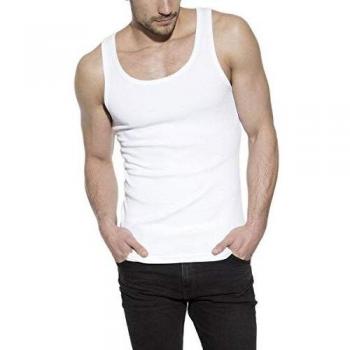 Camiseta SIN Mangas DE CANALÉ ALGODÓN ORGÁNICO, Blanco