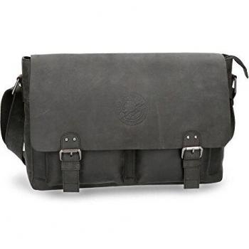 Pepe Jeans Aristocrat Bandolera para Portátil 15,6 Negro 40x28x11 cms Piel