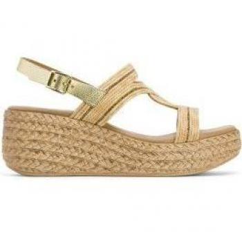 Sandalias de cuña Porronet Gala en platino natural