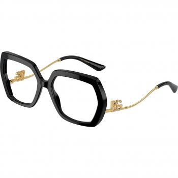 Dolce & Gabbana DG3390B Eyewear, Col. 501, Geometrica Nero, Fashion Eyeglasses, Black Unisex, Size: 56 MM