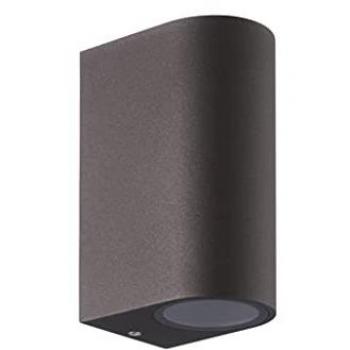 Aplique de exterior KANDANCHU, 2 luces, color corten, modelo Mantra, redondo, 2 x GU10, IP54, fabricado en aluminio con acabado en marrón óxido, 2 años de garantía