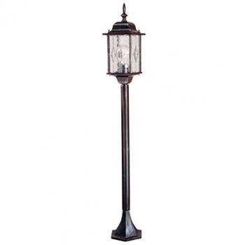 Bolardo luminoso Elstead Wexford WX4, farolillo ligero para exterior negro plateado, IP43, E27