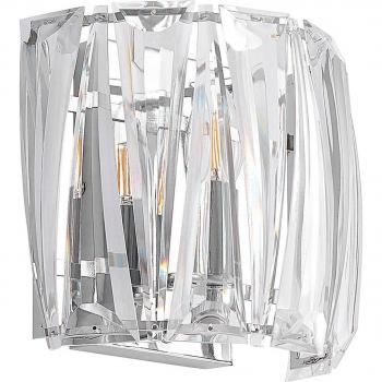 Aplique de pared Lindby Sofia de acrílico y metal, transparente, cromo, 1 llama, E14 para salón y comedor