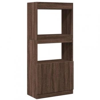 Aparador de madera de ingeniería marrón roble 63x33x140 cm