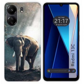 Funda de Silicona para Xiaomi Redmi 13C con Diseño de Elefante y Dibujos