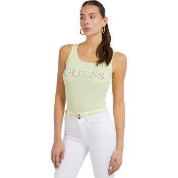 Top sin mangas Guess color verde honeydew, talla XS