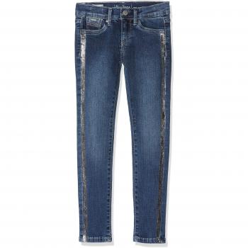 Pepe Jeans Pixlette Sparkle, Vaqueros para Niñas, Azul