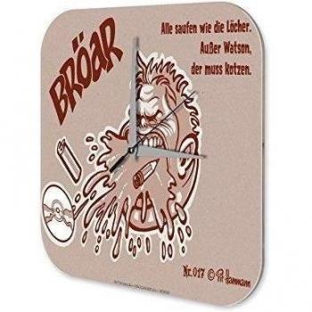 Reloj De Pared Decorativo Divertido Marke Watson tiene que vomitar Plexiglas Imprimido 25x25 cm