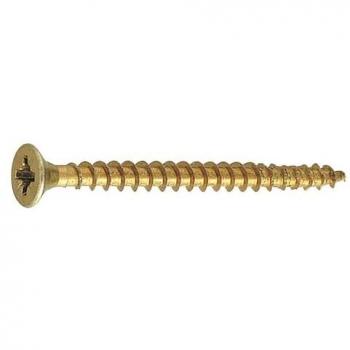 Tornillo tirafondo de madera con cabeza avellanada, acero cementado, lubricado, 6 x 30 mm (caja 2 unidades)
