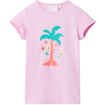 Camiseta infantil color lila 128