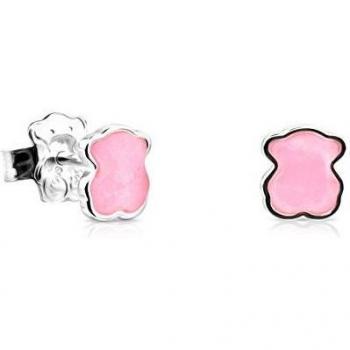 Pendientes TOUS Color de Plata con Cuarcita rosa