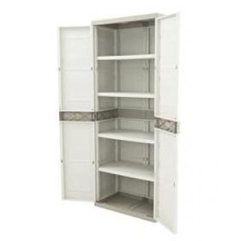 Armario de Resina Beige de 4 Estantes 70x44x176 cm - Jardin202