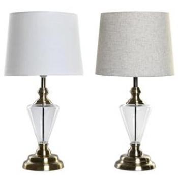 Lámpara de mesa Home ESPRIT Blanco Beige Metal Cristal 35 x 35 x 69 cm (2 Unidades)