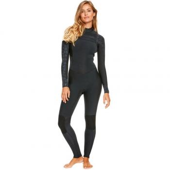 Roxy Traje de surf de mujer 5/4/3mm Swell Series con cremallera frontal y manga larga