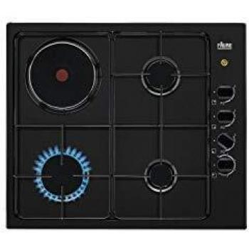 Placa de Gas Faure 60 cm, 4 Zonas de Cocción, Color Negro, Dimensiones 55 x 47 x 3 cm, Acabado en Esmalte - Ideal para Renovar Tu Cocina