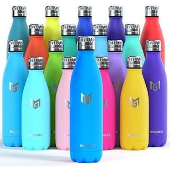 MIKAMEE Botella de Agua Acero Inoxidable 350/500/650/750ml | Aislamiento de Vacío de Doble Pared airBottle | sin bpa Botella termica | Mantiene 24h frías/12h Calientes | para Niños, Deporte, Oficina
