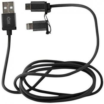Cable de 1 m, Conectores USB y Micro USB, Negro