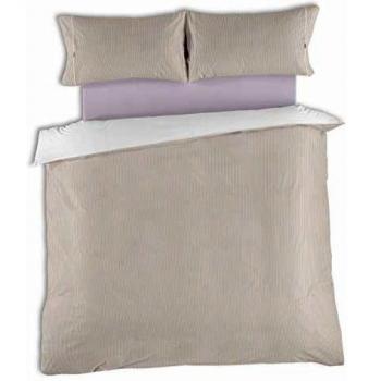 ESTELIA - Conjunto de Funda nórdica y Funda de Almohada Greta, Color Piedra - Cama de 180