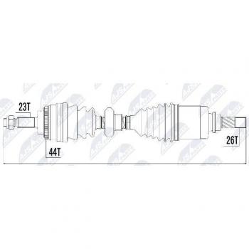 Árbol de transmisión NTY NPW-RE-017 con características de alta resistencia y durabilidad