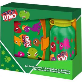 Set de Almuerzo Crazy Dino: Sandwichera y Cantimplora de Aluminio 500ml