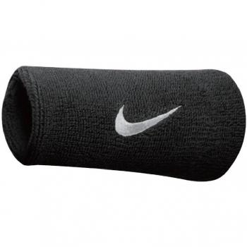 Nike Swoosh Doublewide Wristband 2 Pack - Black, Size: One Size Fits Most; Nike Swoosh Wristband 2 Pack - Light Grey, Size: One Size Fits Most