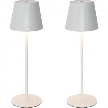 Conjunto de 2 lámparas de mesa blancas recargables con regulador de intensidad - Murdock