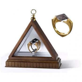 Harry Potter - Exclusivo Anillo de Gaunt Horcruxe chapado en oro con detalles grabados