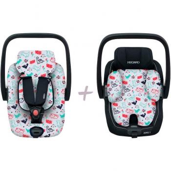 Funda Grupo 0 + Funda Reductor Jyoko Dino Party - Algodón Elástico Transpirable, compatible con Recaro Zero