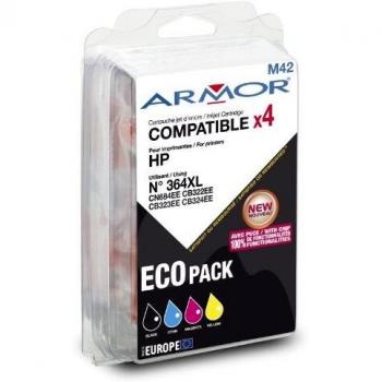Pack de 4 cartuchos de tinta compatibles HP 364XL - negro, amarillo, cian, magenta - para impresoras HP Deskjet y Photosmart
