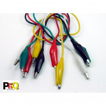 POPESQ® - Cable con Doble Pinza cocodrilo 5 Colores/Colors 40 cm Alligator Clips Cable #A319