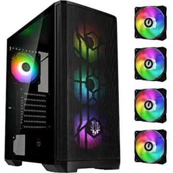 Bitfenix Nova Mesh SE TG Caja PC Gaming Semitorre ATX, 4ARGB Ventiladores Incluidos, Color Negro…