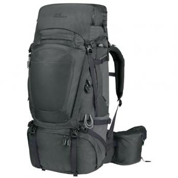 Mochila Jack Wolfskin Denali 65+10L gris oscuro, capacidad de 65+10 litros, diseño ergonómico, tela resistente al agua, múltiples compartimentos y bolsillos, correas ajustables para mayor comodidad, sistema