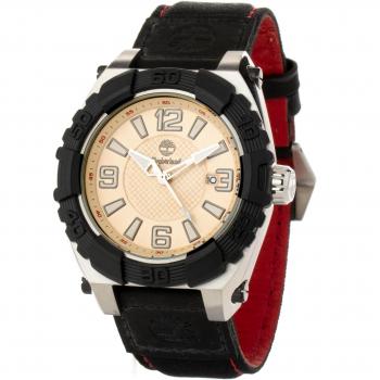 Timberland Men's Analog Quartz Watch with Leather Strap, 45mm Diameter
