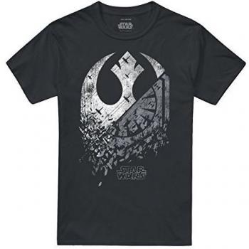 Camiseta con logo dividido de Star Wars para hombres, negro, L