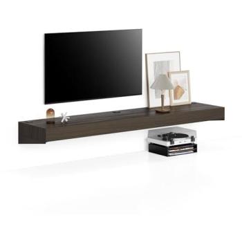 Mueble TV Suspendido Evolution 180x40, Nogal Americano con Cargador Inalámbrico