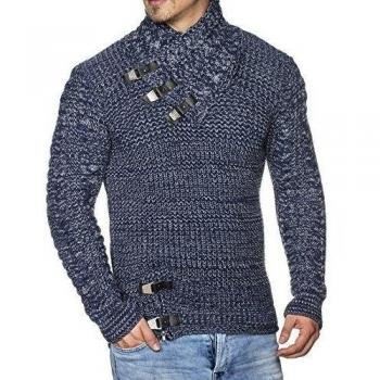 tazzio Jersey de hombre Styler punto grueso 16477 azul marino XXL