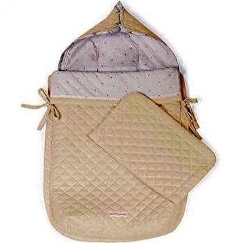 Pasito a Pasito. Saco Cuco María. Saco de dormir uso universal para Grupo 0. Manta 3 en 1 ideal para cubrir el carrito, portabebé y silla de paseo. Incluye almohada. Color Beige.