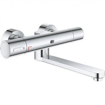Grifo electrónico termostático Eurosmart Cosmopolitan E con sensor infrarrojo para lavabo, alimentación a batería, cromo