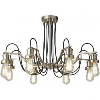 Plafonnier Araña Contemporánea Olivia Acero Inoxidable Plata 8 Luces E27  cm