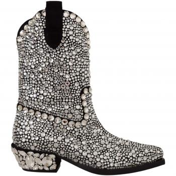 Dolce & Gabbana Black Suede Strass Crystal Cowgirl Boots - EU35/US4.5, Cowboy Boots, female, Black, Size: 5 US Comfortable and Stylish Women’s Boots