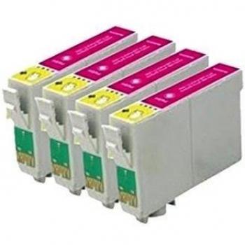 4 cartuchos de tinta ECS Compatible Magenta Reemplazar T1813 para Epson XP102 XP202 XP212 XP215 XP205 XP225 XP30 XP302 XP305 XP312 XP315 XP322 XP325 XP402 XP412 XP415 XP405 XP405WH XP422 XP425
