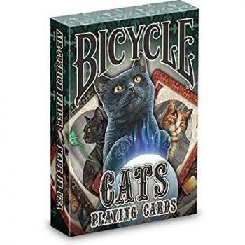 Bicycle Cats Baraja de Cartas para coleccionistas, Magos y cardistry de diseñadas por Lisa Parker, Color Negro