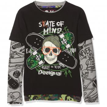 Desigual Ts_ronan, Camisa Manga Larga para Niños, Negro